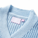 VidaXL Kinderstrickjacke gestrickt 128 Blau