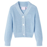 VidaXL Kinderstrickjacke gestrickt 140 Blau