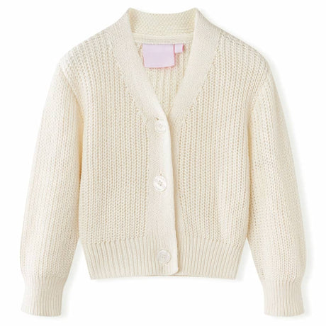 VidaXL Kinderstrickjacke gestrickt 104 Schneeweiß