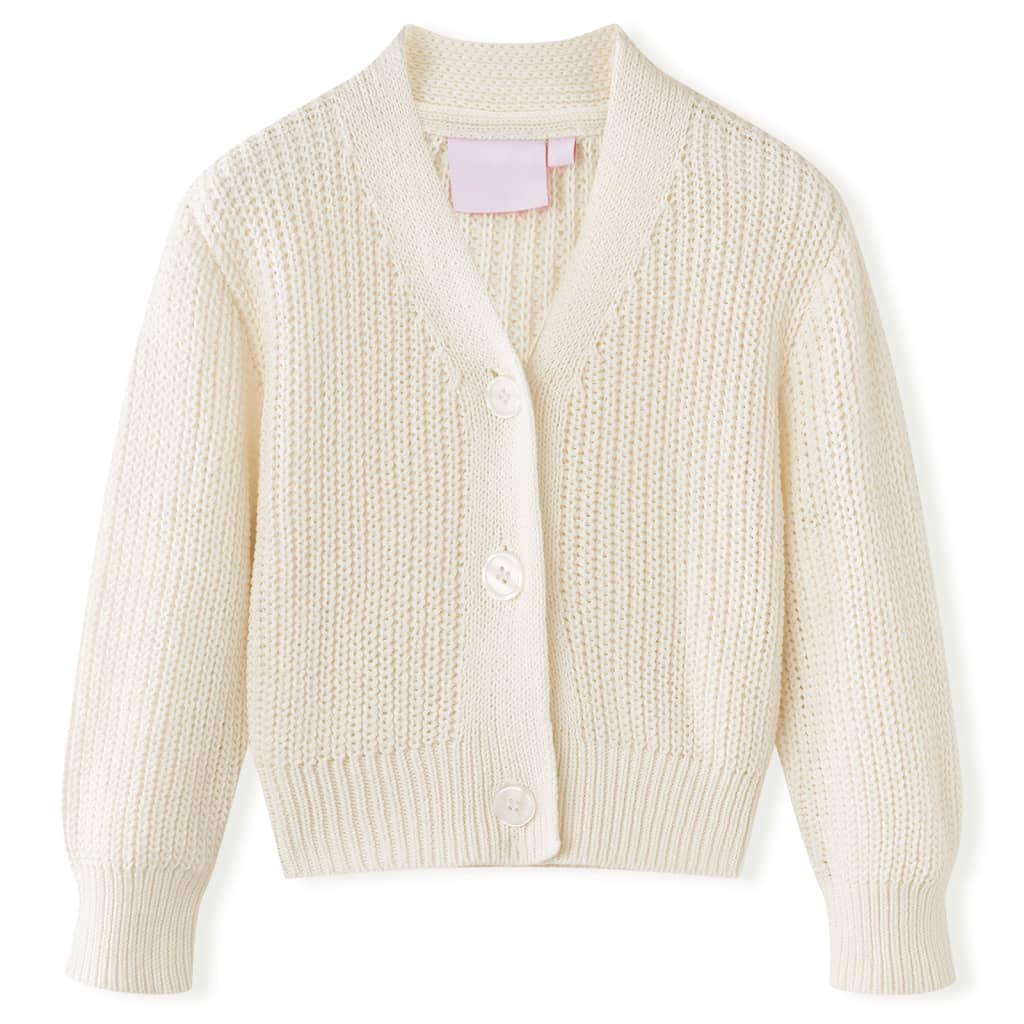 VidaXL Kinderstrickjacke gestrickt 116 Schneeweiß