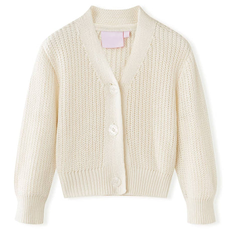 VidaXL Kinderstrickjacke gestrickt 116 Schneeweiß