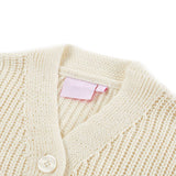 VidaXL Kinderstrickjacke gestrickt 128 Schneeweiß