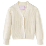 VidaXL Kinderstrickjacke 140 Schneeweiß gestrickt