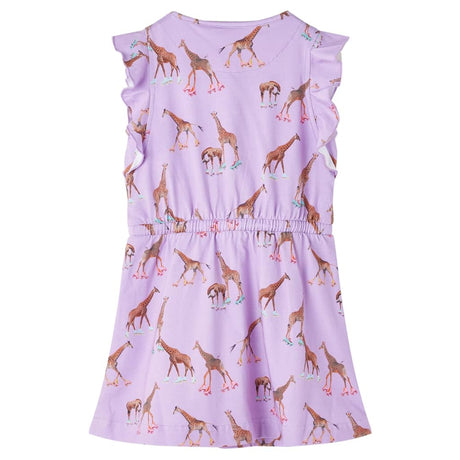 VidaXL Kinderkleid mit Ärmeln mit Rüschen und Kordelzug 92 Flieder