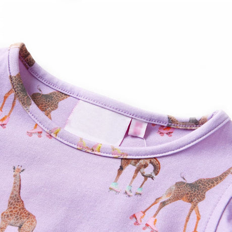 VidaXL Kinderkleid mit Ärmeln mit Rüschen und Kordelzug 92 Flieder