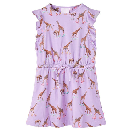 VidaXL Kinderkleid mit Rüschenärmeln und Kordelzug 104 Flieder