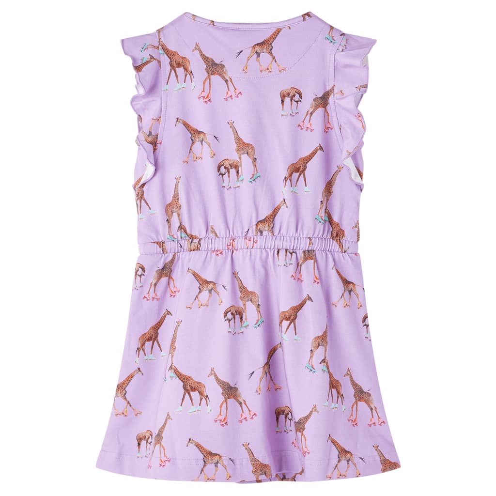 Vidaxl Kinderkleid mit Ärmeln mit Rüschen und Kordelzug 104 Flieder