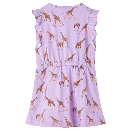 VidaXL Kinderkleid mit Rüschenärmeln und Kordelzug 104 Flieder