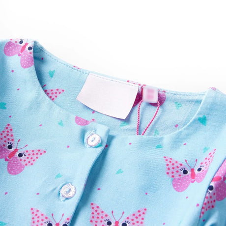 VidaXL Kinderkleid mit Knöpfen ohne Ärmel 128 Blau