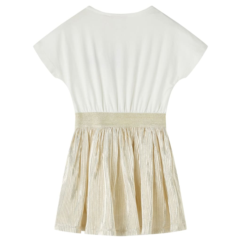 VidaXL Kinderkleid mit kurzen Ärmeln 104 Ecru