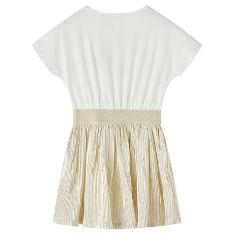 VidaXL Kinderkleid mit kurzen Ärmeln 104 Ecru