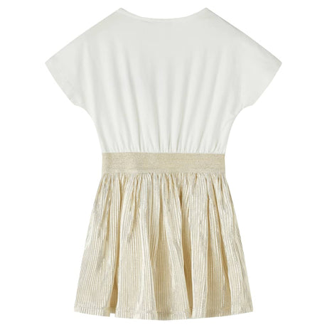 VidaXL Kinderkleid mit kurzen Ärmeln 116 Ecru