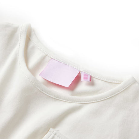 VidaXL Kinderkleid mit kurzen Ärmeln 116 Ecru