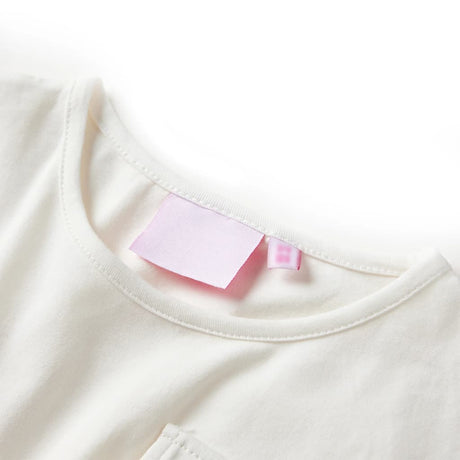 VidaXL Kinderkleid mit kurzen Ärmeln 128 Ecru