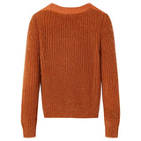 VidaXL Kinderpullover gestrickt 92 cognacfarben