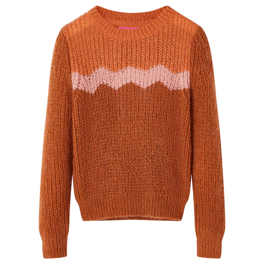 VidaXL Kinderpullover gestrickt 116 cognacfarben