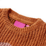 VidaXL Kinderpullover gestrickt 116 cognacfarben
