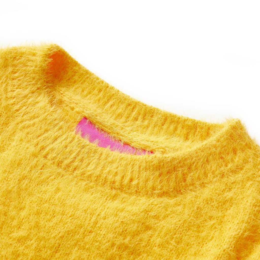 VidaXL Kinderpullover gestrickt 104 dunkles Ocker