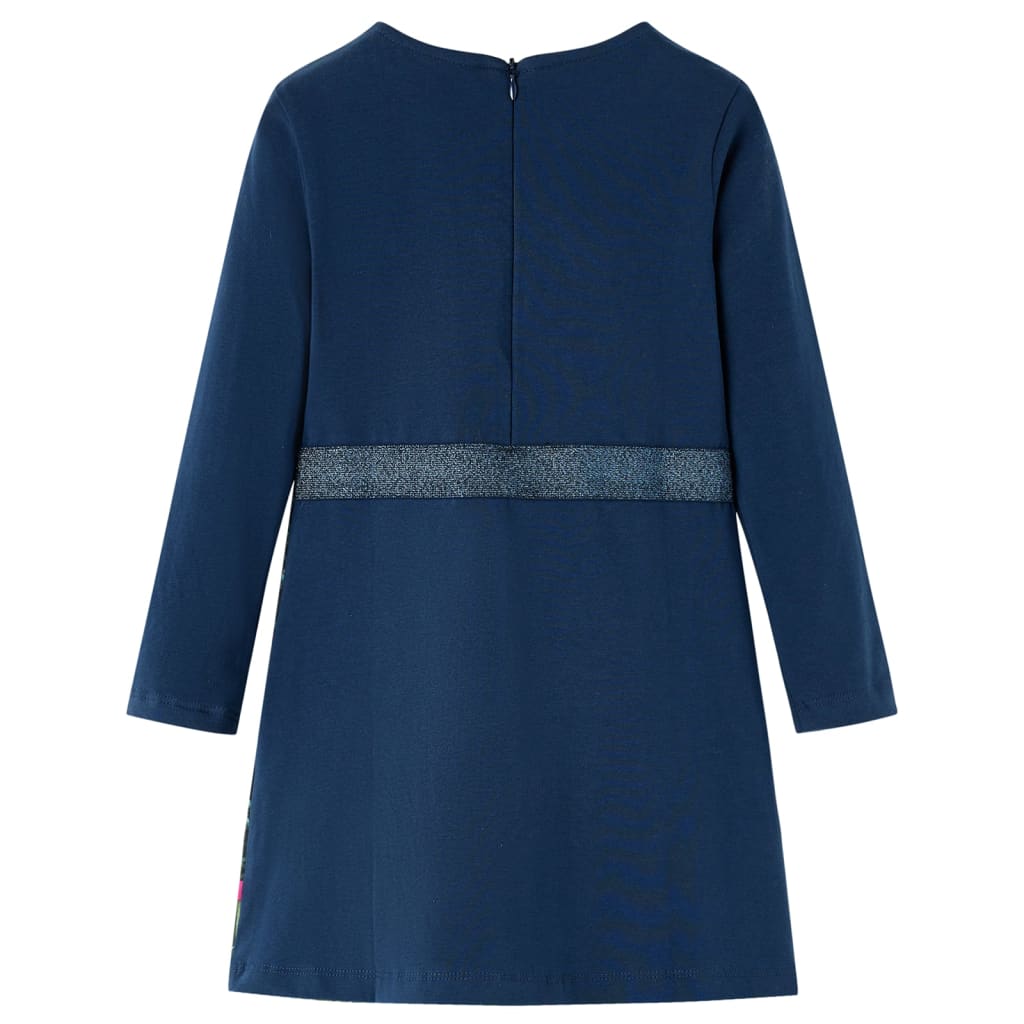 VidaXL Kinderkleid mit langen Ärmeln 92 Marineblau