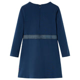 VidaXL Kinderkleid mit langen Ärmeln 92 Marineblau