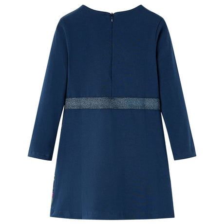 VidaXL Kinderkleid mit langen Ärmeln 104 Marineblau