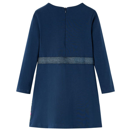 VidaXL Kinderkleid mit langen Ärmeln 116 Marineblau