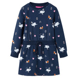 VidaXL Kinderkleid mit langen Ärmeln 104 Marineblau