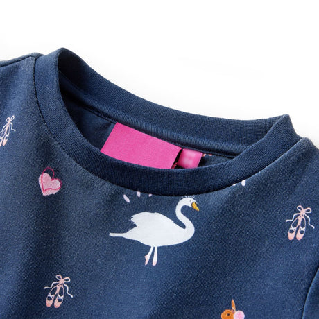 VidaXL Kinderkleid mit langen Ärmeln 104 Marineblau