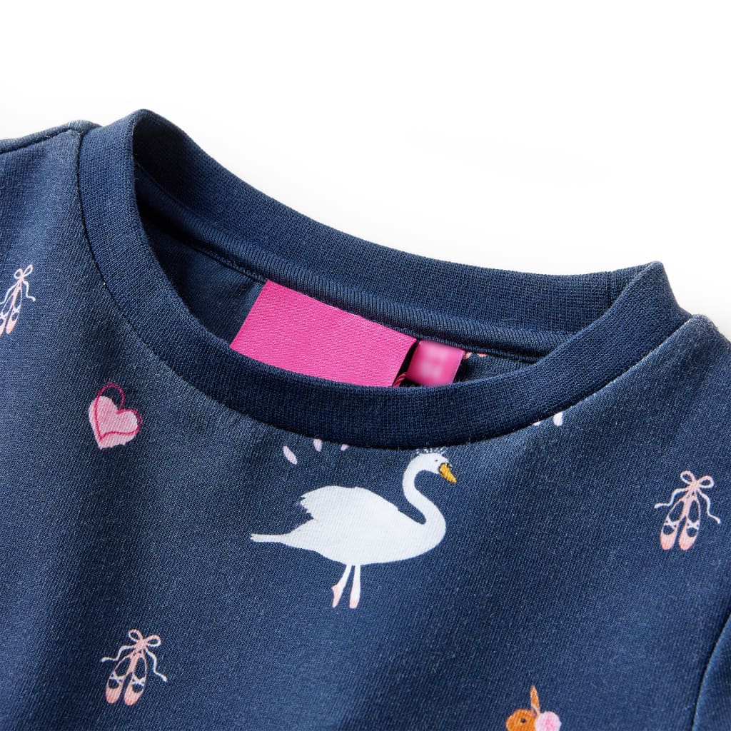 VidaXL Kinderkleid mit langen Ärmeln 116 Marineblau