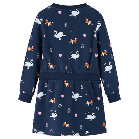 VidaXL Kinderkleid mit langen Ärmeln 128 Marineblau