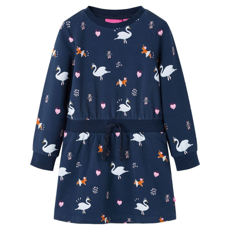 VidaXL Kinderkleid mit langen Ärmeln 140 Marineblau