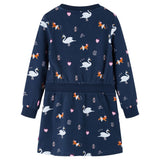 VidaXL Kinderkleid mit langen Ärmeln 140 Marineblau