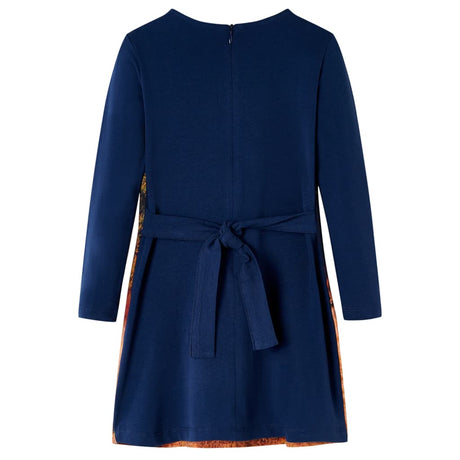 VidaXL Kinderkleid mit langen Ärmeln 116 Marineblau