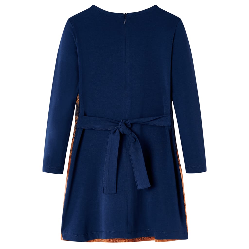 VidaXL Kinderkleid mit langen Ärmeln 140 Marineblau