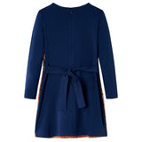 VidaXL Kinderkleid mit langen Ärmeln 140 Marineblau