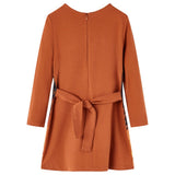 VidaXL Kinderkleid mit langen Ärmeln 128 cognacfarben