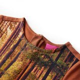 VidaXL Kinderkleid mit langen Ärmeln 128 cognacfarben