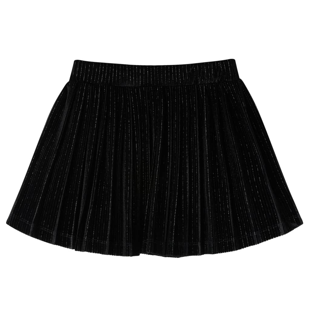 VidaXL Kinderrock plissiert 116 Lurex Schwarz