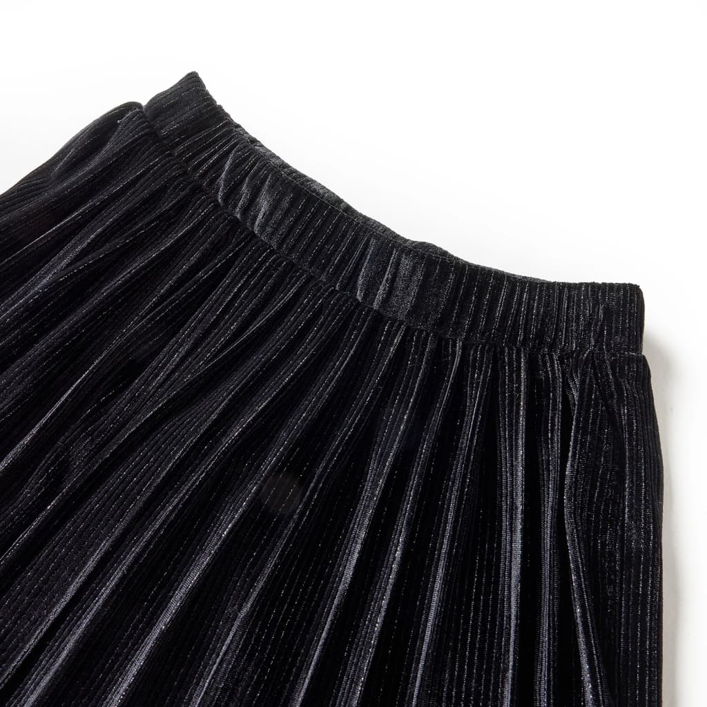 VidaXL Kinderrock plissiert 116 Lurex Schwarz