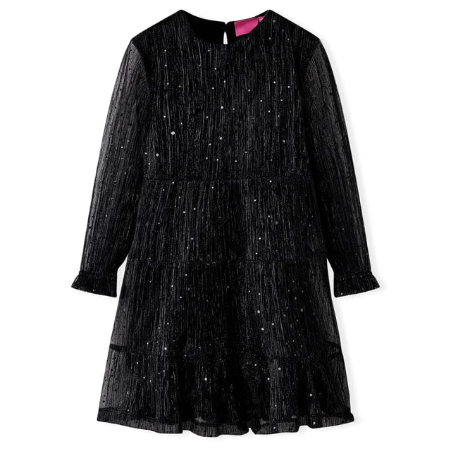 VidaXL Kinderkleid mit langen Ärmeln 104 Schwarz