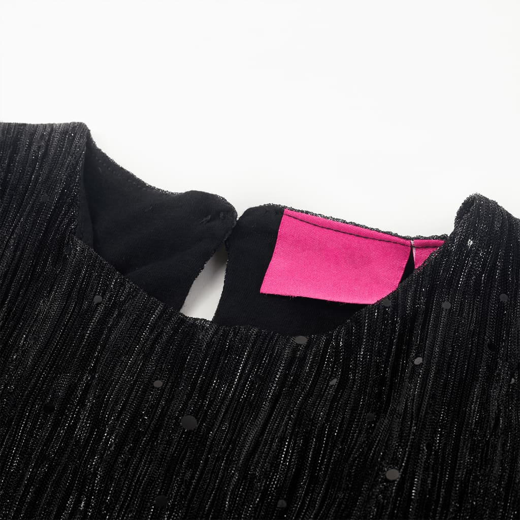 VidaXL Kinderkleid mit langen Ärmeln 104 Schwarz