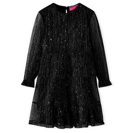 VidaXL Kinderkleid mit langen Ärmeln 116 Schwarz