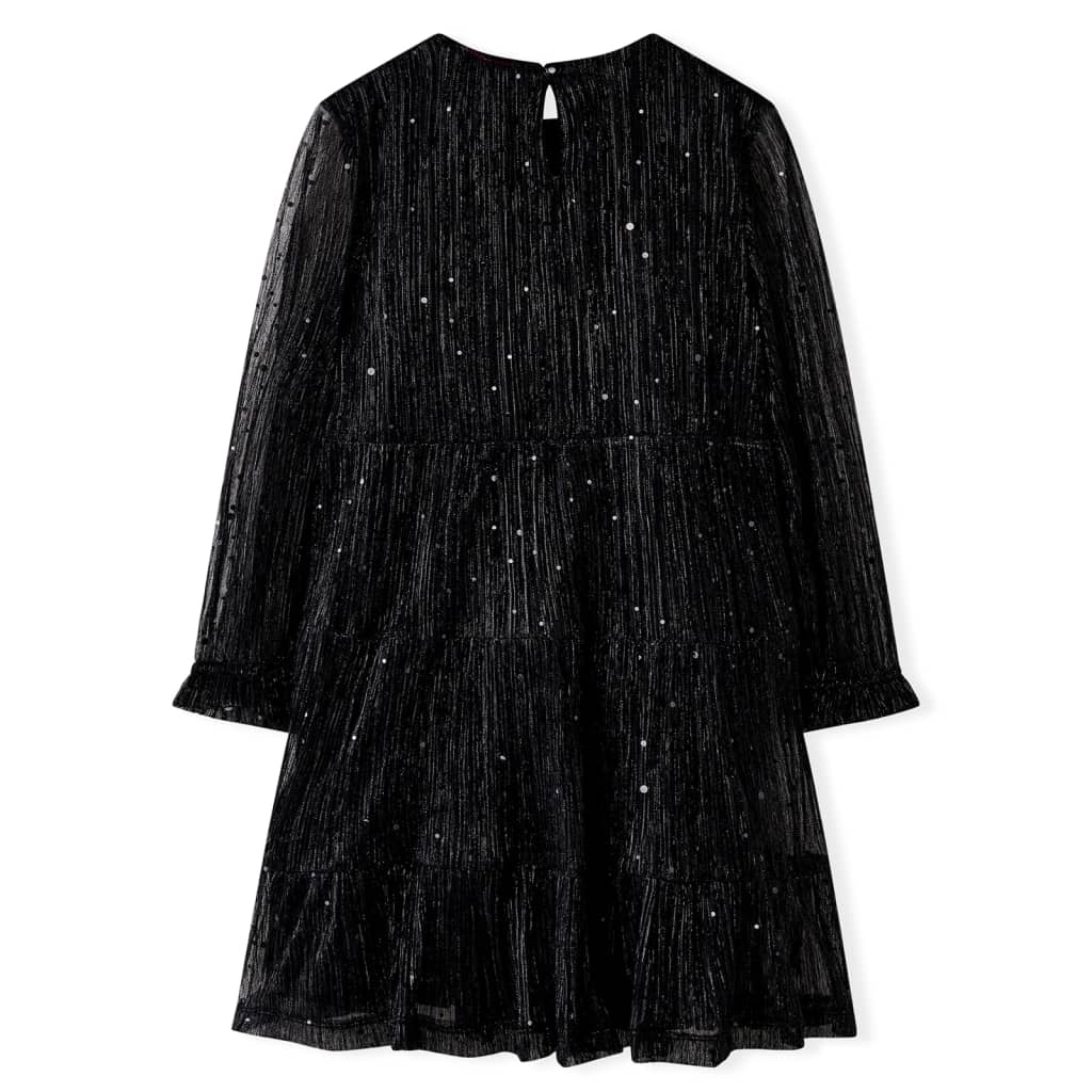 VidaXL Kinderkleid mit langen Ärmeln 116 Schwarz