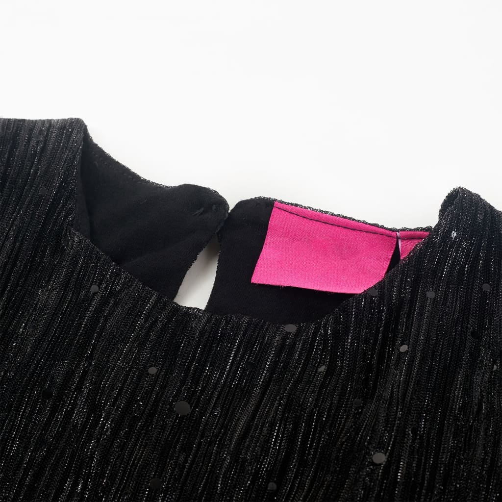 VidaXL Kinderkleid mit langen Ärmeln 116 Schwarz