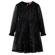 VidaXL Kinderkleid mit langen Ärmeln 128 Schwarz