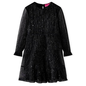 VidaXL Kinderkleid mit langen Ärmeln 128 Schwarz