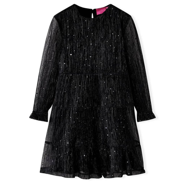 VidaXL Kinderkleid mit langen Ärmeln 128 Schwarz