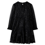 VidaXL Kinderkleid mit langen Ärmeln 128 Schwarz