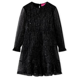 VidaXL Kinderkleid mit langen Ärmeln 140 Schwarz