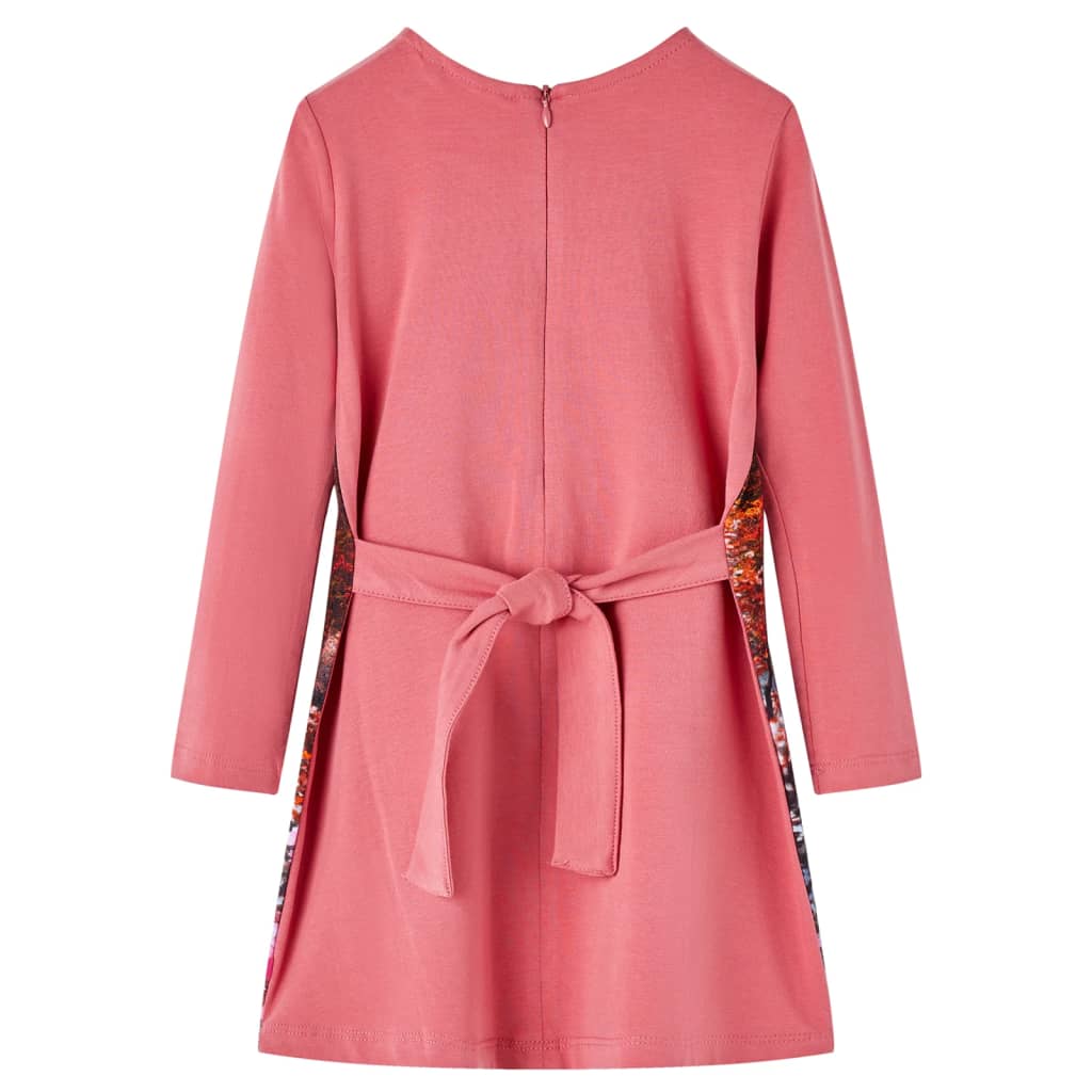 VidaXL Kinderkleid mit langen Ärmeln 128 Altrosa